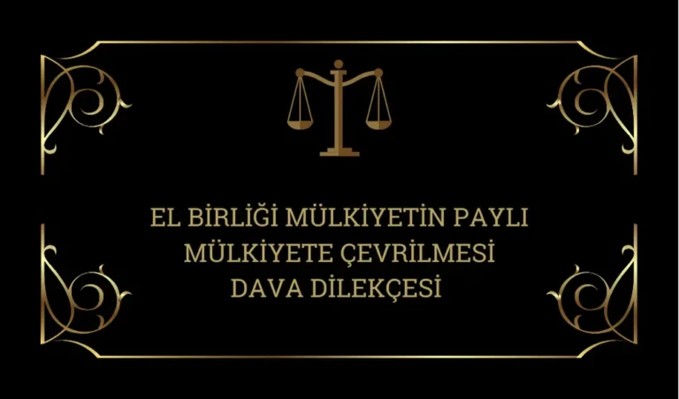 El Birliği Mülkiyetin Paylı Mülkiyete Çevrilmesi Dava Dilekçesi