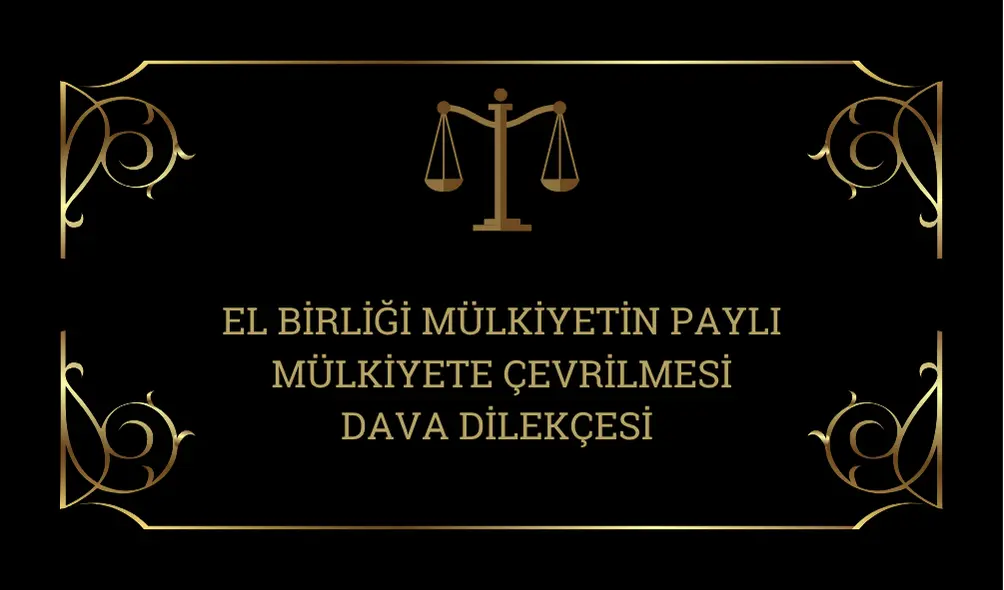 El Birliği Mülkiyetin Paylı Mülkiyete Çevrilmesi Dava Dilekçesi